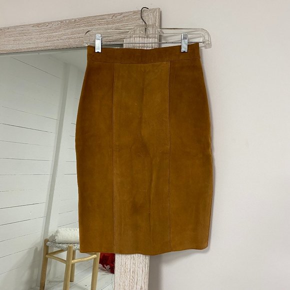 Vintage Suede Pencil Skirt - Picture 2 of 12